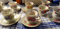 Német Bavaria Royal China német 12 hónapos gyönyorű virágos teás készlett