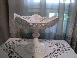 Láng mihály waltstein /herend/ patterned openwork porcelain table centerpiece from the 1880s!