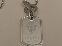 Gucci silver ball chain with pendant