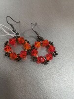 Fire opal swarovski earrings