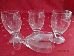 Polished liqueur glass, 3 brandy glasses for sale together, height 8 cm. He has!