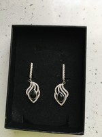 Beautiful, black onyx-zirconia stone earrings