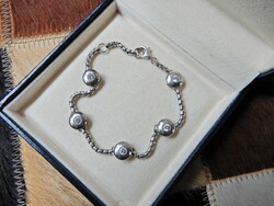 Old silver bracelet with crystal stones