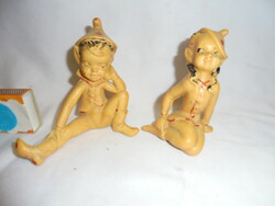 Régi Harlekin bohóc figura - fiú, lány együtt