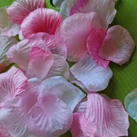 Wedding, party dek80c - 100 textile flower petals - mix of pink shades