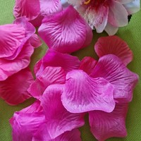 Wedding, party dek80d - 100 pcs textile flower petals - pink shades mix