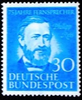 N161 / Germany 1952, 75 years old, the telephone is a stamp postman in Germany