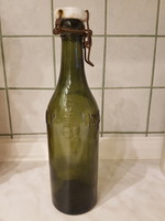 Coat-of-arms bottle with old crystal inscription, 0.5 liter