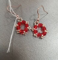 Red swarovski earrings