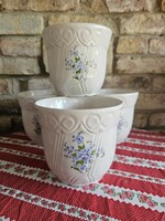 4 old ceramic bowls with forget-me-not patterns