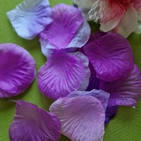 Wedding, party decor 80g - 100 pcs textile flower petals - purple shades mix