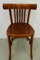 Restored antique thonet chair with floral motif seat