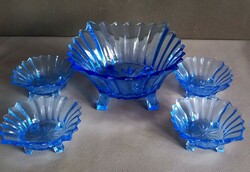1930 Art deco brockwitz blue glass bowl 5 negotiable designs
