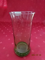 Water glass with green base, height 15 cm, diameter 7 cm. He has!