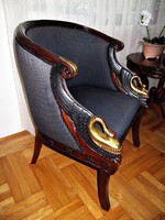 Art Nouveau swan head armchair