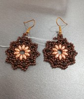 Metallic bronze-matte gold earrings