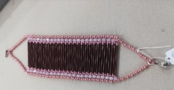 Bracelet with purple straw beads