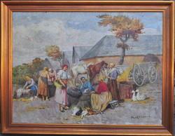 Lajos Deák-ébner (1850 - 1934): Village fair