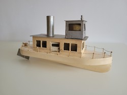 Old vintage large size 51 cm toy wooden ship steamer custom made steamer
