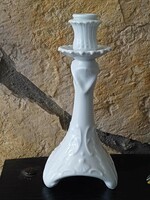 White baroque porcelain candle holder