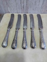 Antique xix. Century j. Fraget Polish butter knives with silver-plated handles