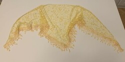 Beautiful delicate airy glitter 160 cm light shawl scarf with a crochet border