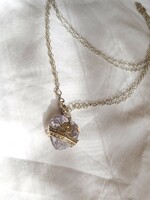 Silver necklace with crystal pendant