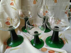 Glasses with green stems