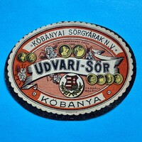 Kőbányai ‘Udvari Sör’ címke 1949 - gyűjtői állapotú