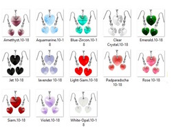 Jewelry sets: swarovski crystal earrings-pendant - 10-18mm heart set in several colors