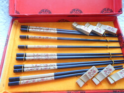 10 chopsticks + 6 holders in the original box - a special, beautiful gift
