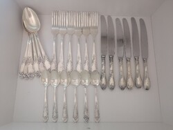 Thick silver-plated 6-person complete cutlery set