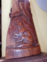 Wooden carved statue with 2 sides