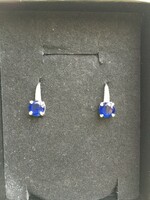 Blue stony silver earrings