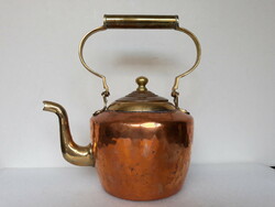 Beautiful antique patinated copper pot, teapot