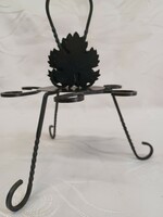 Wrought iron cup holder with screw legs