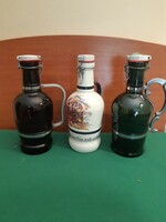 3 Bavarian porcelain snap beer bottles.