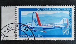 BB595psz / Németország - Berlin 1979 Ifjúságért : Repülők bélyegsor 90+45 Pf. záróértéke pecsételt