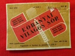 1959 - KŐBÁNYAI VILÁGOS SÖR címke - SZÉP ÁLLAPOT a képek szerint