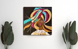 JMModernAbstract: Queen of Color 60x60 cm-es kortárs akril festmény