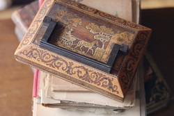 19th century inlaid paperweight tunbridge ware paperweight