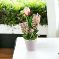 Tavaszi asztaldísz rózsaszín virágokkal TUG101RS