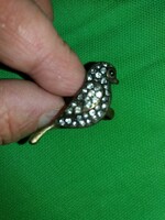 Retro copper ring with rhinestones, bird jewelry, in very nice condition, as shown in the pictures