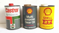 Shell and castrol oiled metal box 3 pcs unopened 2 pcs