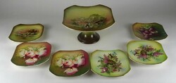 1R357 Antique ornate majolica dessert set