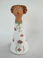 Ceramic candle holder girl in floral dress