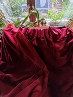 Three pieces of red velvet blackout curtains
