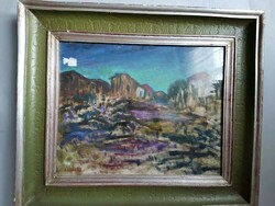 Oil painting in a frame Italian landscape by an unknown Italian painter