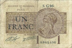 1 Franc franc 1922 France Paris Paris