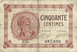 50 centimes 1922 Franciaország Paris Párizs